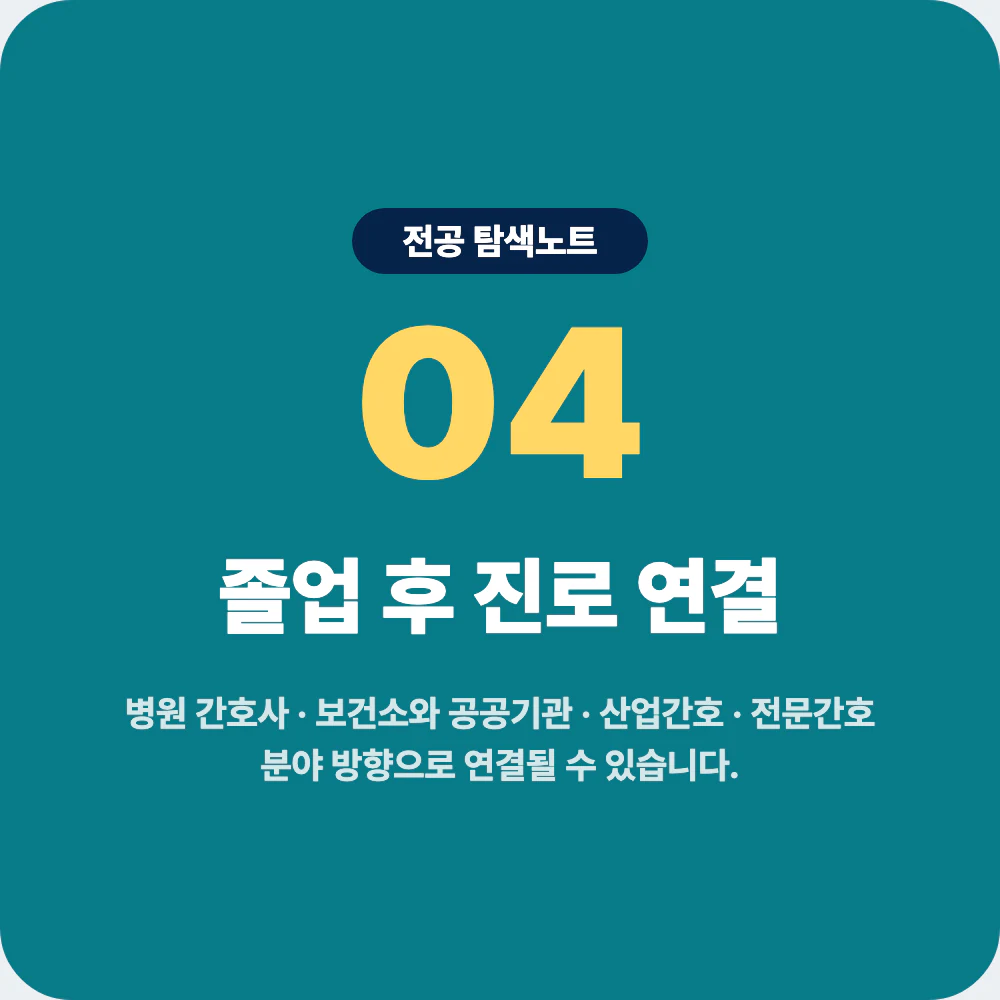 간호학과 졸업 후 병원 간호사 공공기관 산업간호 진로 이미지