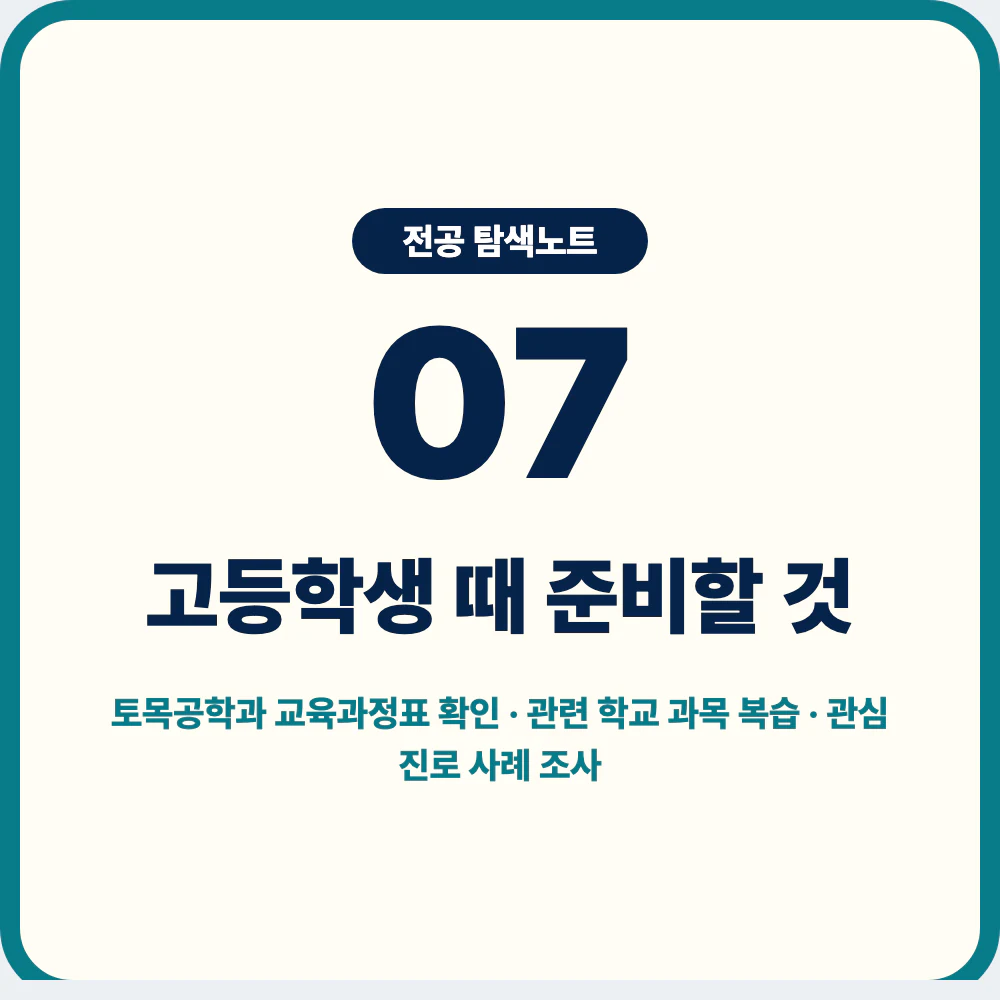 고등학생의 토목공학과 지원 준비 활동 이미지