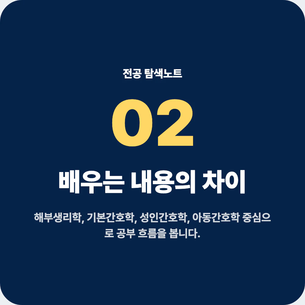 간호학과 배우는 과목과 기초 핵심 심화 실습 차이 이미지