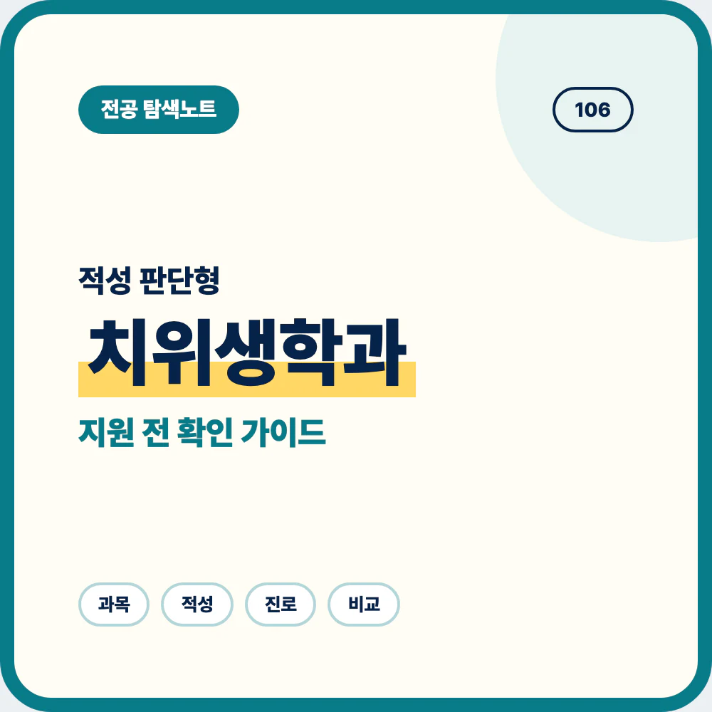 치위생학과 적성부터 진로까지 지원 전 확인할 점 안내 이미지