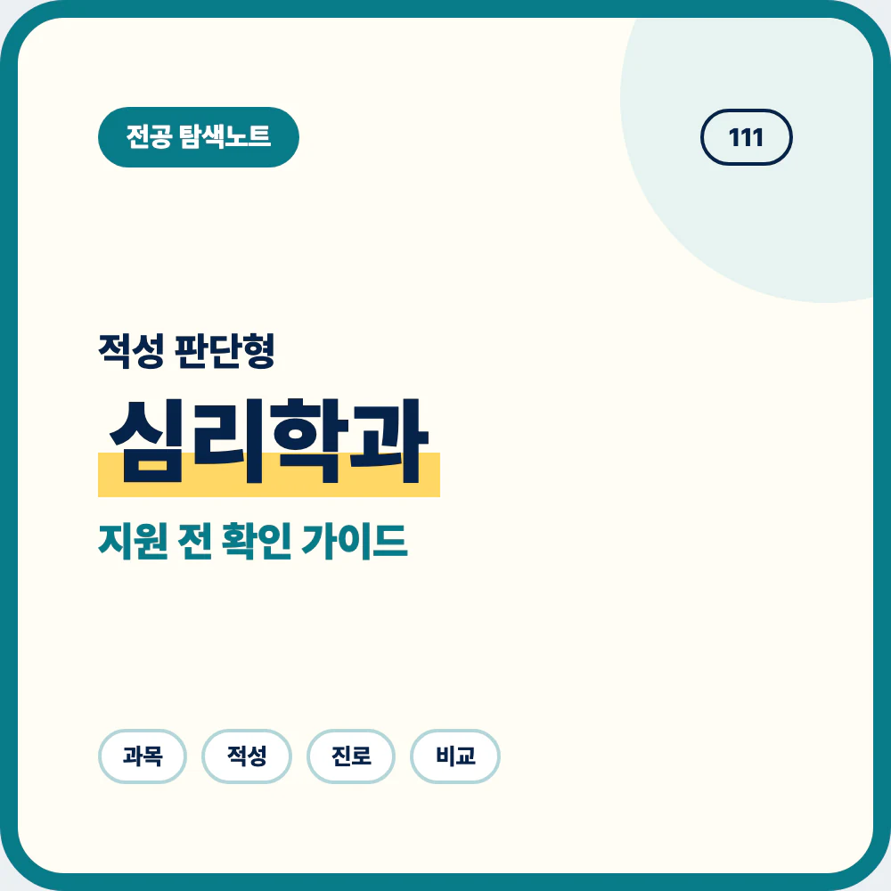 심리학과 적성부터 진로까지 지원 전 확인할 점을 정리한 대표 이미지