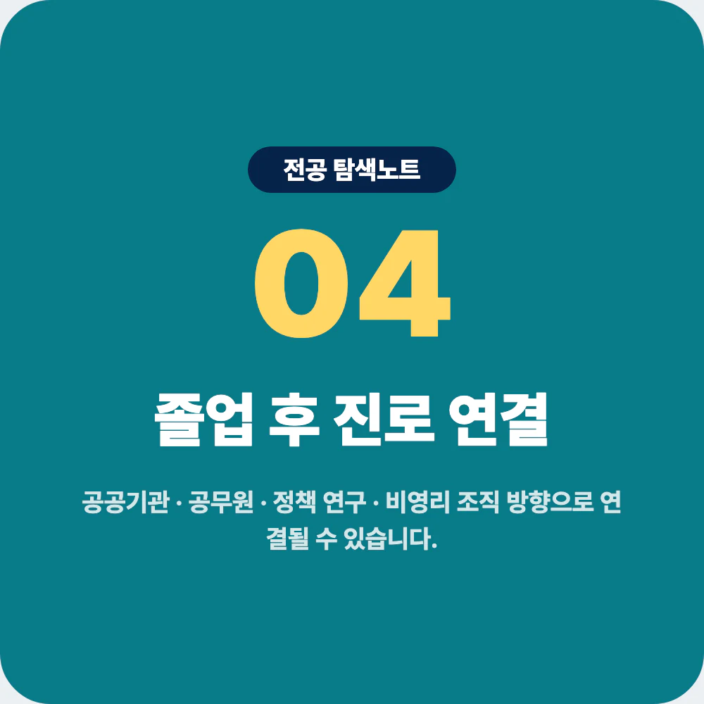 행정학과 졸업 후 진로 공공기관 공무원 정책 연구 안내 이미지