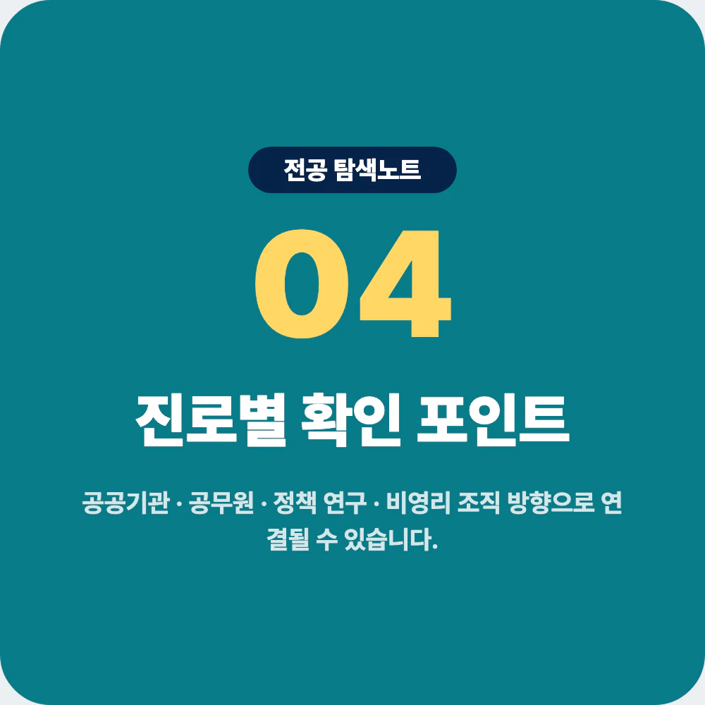 행정학과 졸업 후 공공기관 공무원 정책 연구 진로 확인 포인트 이미지