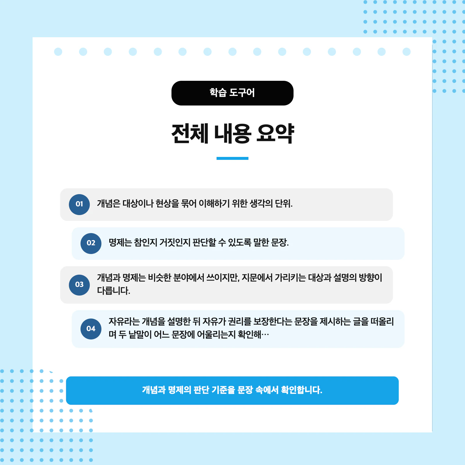 지문에서 개념의 대상과 명제의 판단 범위를 구분하는 방법
