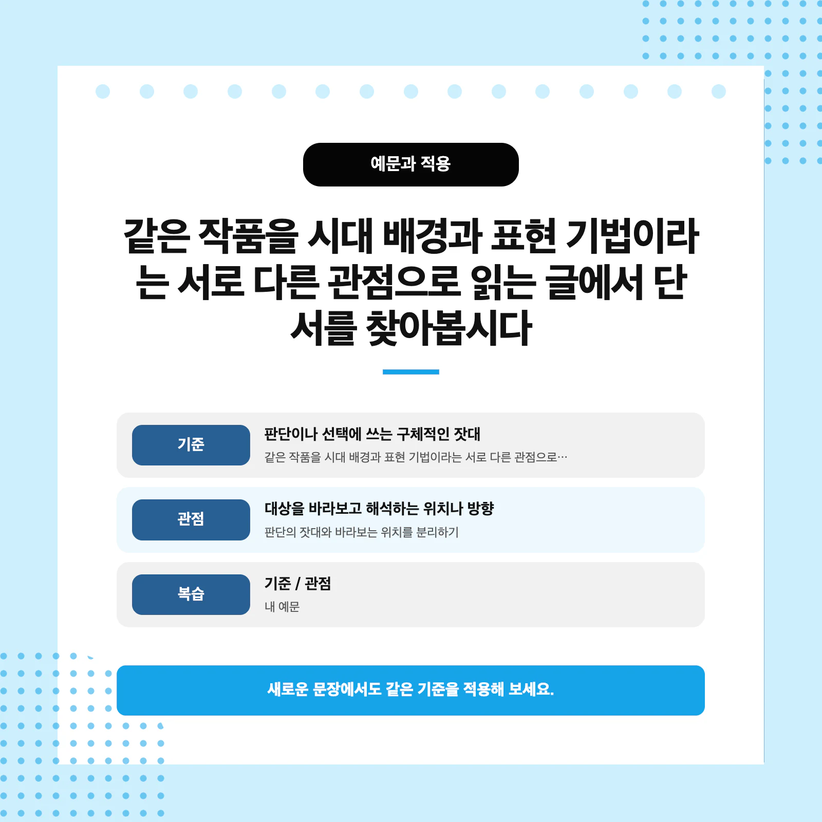 기준과 관점 구분을 위한 단계별 국어 독해 연습 방법