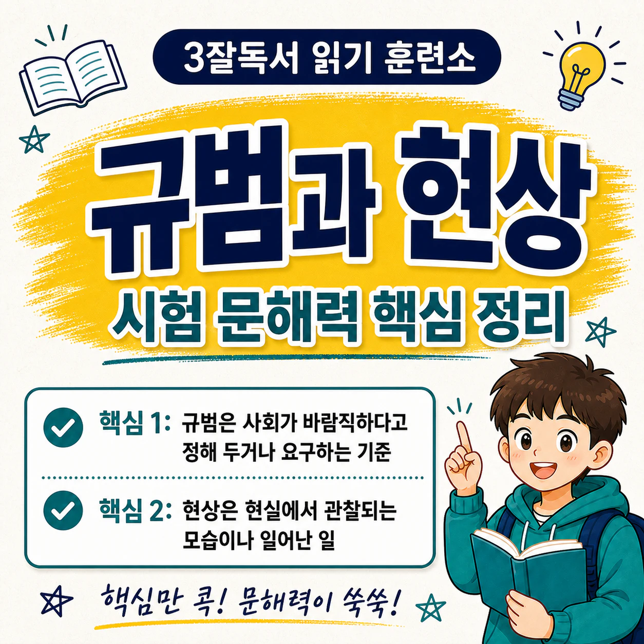 규범과 현상의 핵심 차이를 설명하는 국어 독해 학습 자료