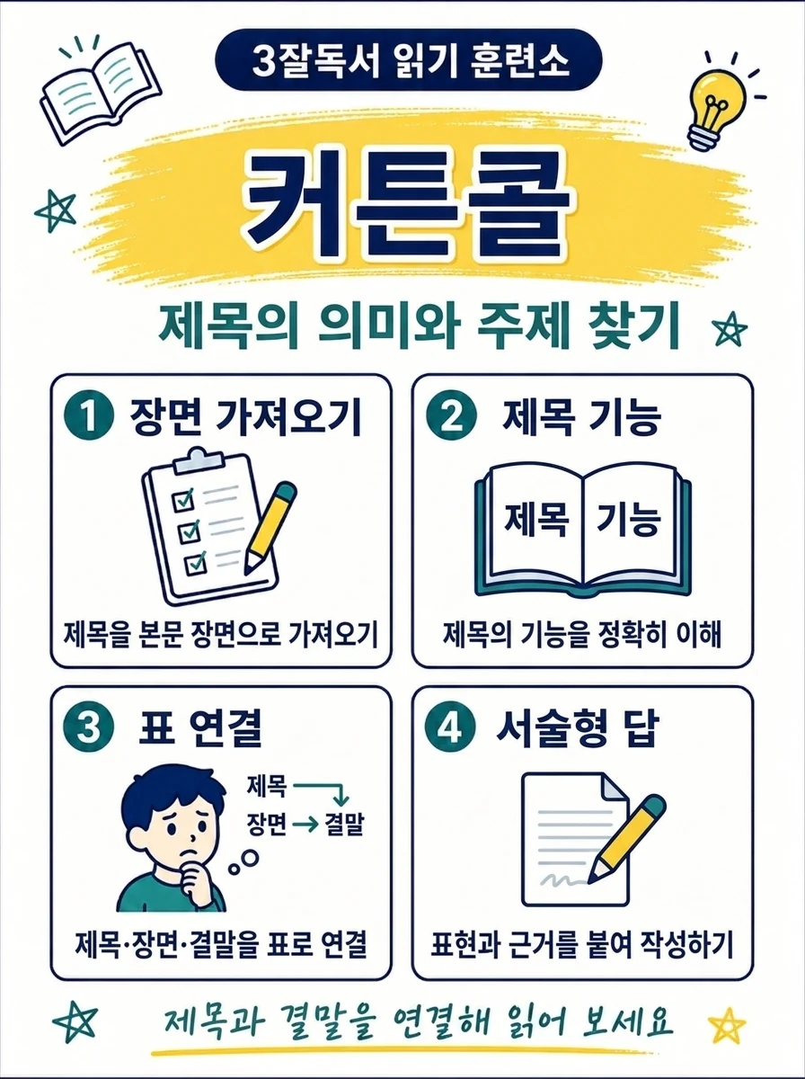 커튼콜 제목의 의미와 작품 주제 찾기 학습 마무리 이미지