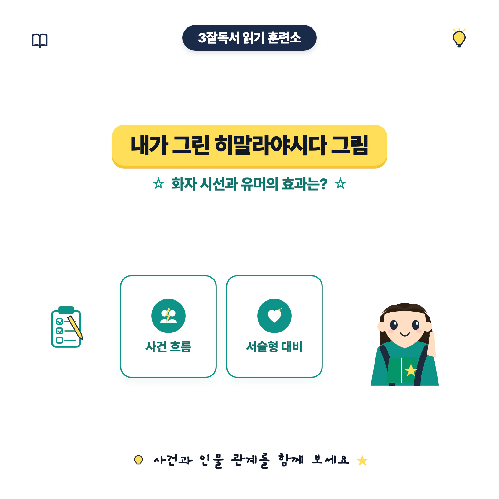 내가 그린 히말라야시다 그림 화자 시선과 유머의 효과 학습 안내 이미지