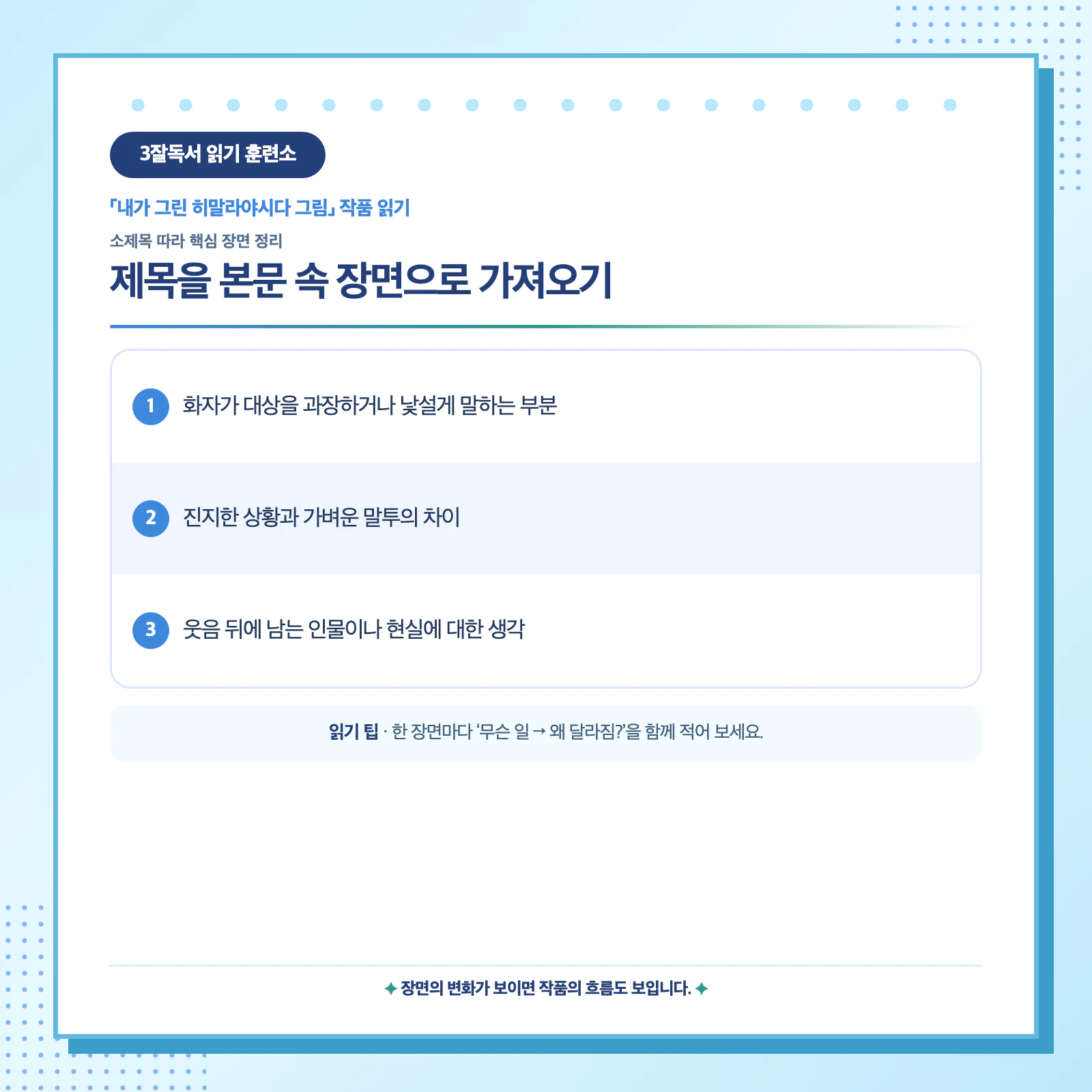 내가 그린 히말라야시다 그림 제목과 본문 장면을 연결하는 독서 활동 이미지