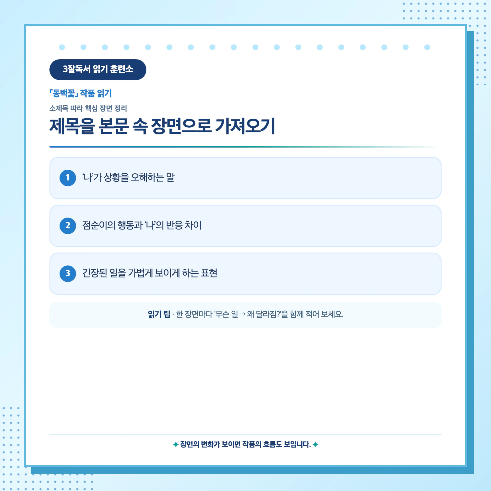 동백꽃 제목을 작품의 장면과 인물 반응 및 결말에 연결하는 세 가지 단서 이미지